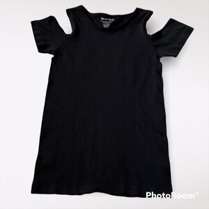 Love Charm Girls Cold Shoulder top in black size Small/Medium